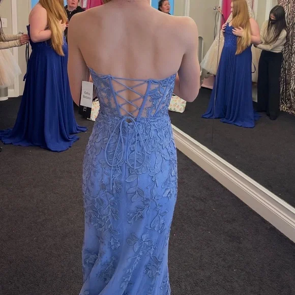 Sherri Hill Periwinkle Blue Prom Dress - Picture 4 of 4